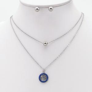 Stainless steel necklace earring two-piece set suitable for women's daily wear - KS229977-TJG