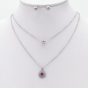 Stainless steel necklace earring two-piece set suitable for women's daily wear - KS229982-TJG