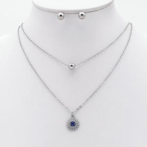 Stainless steel necklace earring two-piece set suitable for women's daily wear - KS229983-TJG