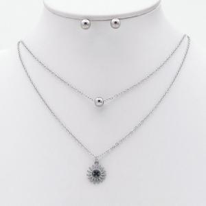 Stainless steel necklace earring two-piece set suitable for women's daily wear - KS229984-TJG