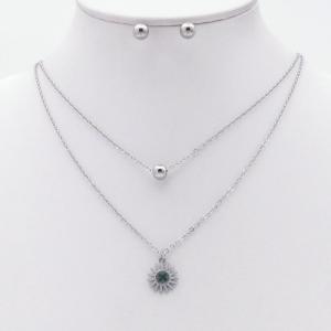 Stainless steel necklace earring two-piece set suitable for women's daily wear - KS229986-TJG