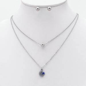 Stainless steel necklace earring two-piece set suitable for women's daily wear - KS230006-TJG