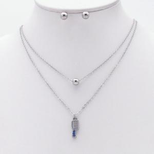 Stainless steel necklace earring two-piece set suitable for women's daily wear - KS230011-TJG