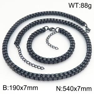 Stainless steel chain bracelet necklace jewelry set - KS230233-ZJZL