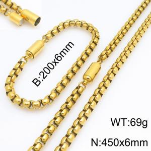Stainless Steel Chain Bracelet and Necklace Jewelry Set - KS230313-Z