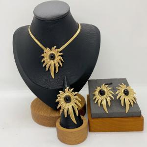 Women's Stainless Steel Fashion Jewelry Pendant Ring Earrings Set of Three - KS231281-LX