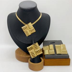 Women's Stainless Steel Fashion Jewelry Pendant Ring Earrings Set of Three - KS231292-LX