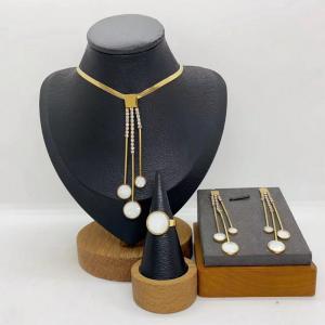 Women's Stainless Steel Fashion Jewelry Pendant Ring Earrings Set of Three - KS231314-LX