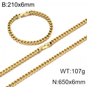 Fashion Jewelry Stainless Steel Bracelet Necklace Set - KS231326-KFC