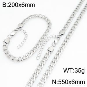 Stainless steel NK chain bracelet necklace set suitable for daily jewelry wear - KS232046-ZJZL