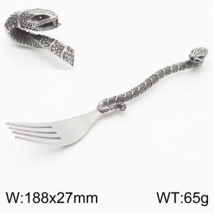 Stainless Steel Table Fork with Vivid Snake Handle - KTA053-KJX