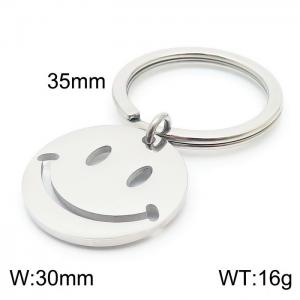 Stainless Steel Keychain Smile Pendant - KY1301-Z