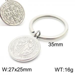 Stainless Steel Keychain Round Pendant - KY1315-Z