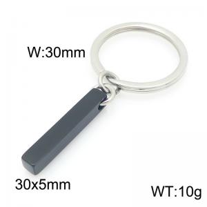 Stainless Steel Geometric Keychain Silver Black Color - KY1463-Z
