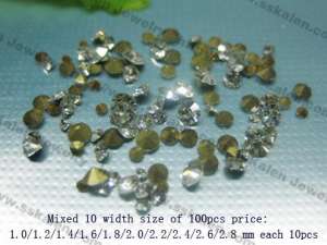 Mixed 10 Width Size Crystal Stones--100pcs Price - KRP138