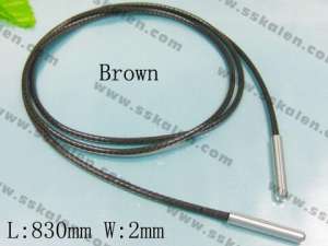 Stainless Steel Clasp with Fabric Cord--2mm  - KN4091-Z