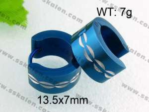 Stainless Steel Blue-plating Earring - KE40581-YX