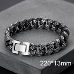 Personalized Grass Pattern Bracelet Thick Hip Hop Style Male Dominance Bracelet - KB112528-BD-220