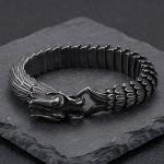Dragon scale pattern domineering men's bracelet vintage stainless steel keel bracelet - KB99430-BD-200