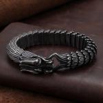 Dragon scale pattern domineering men's bracelet vintage stainless steel keel bracelet - KB99430-BD-210