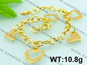 Stainless Steel Gold-plating Bracelet - KB29585-H