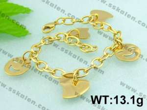 Stainless Steel Gold-plating Bracelet - KB29595-H
