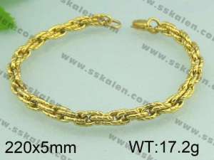 Stainless Steel Gold-plating Bracelet  - KB32005-T