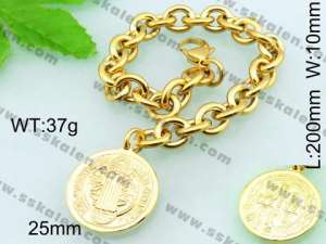 Stainless Steel Gold-plating Bracelet  - KB56745-Z