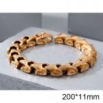 Stainless Steel Cast Dragon Dragon Pattern Snake Pattern Men's Bracelet Gold-plating Bracelet - KB104622-K-200