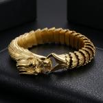 Dragon scale pattern domineering men's bracelet, retro stainless steel keel Gold-plating Bracelet - KB136663-KJX-200