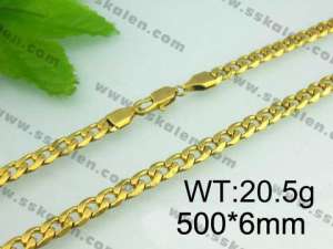 SS Gold-Plating Necklace - KN10067-D