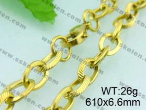 SS Gold-Plating Necklace  - KN11214-Z