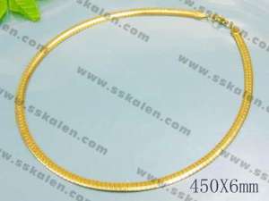 SS Gold-Plating Necklace - KN11314-D