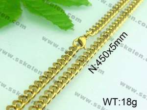 SS Gold-Plating Necklace  - KN13704-Z