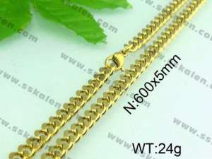 SS Gold-Plating Necklace    - KN13707-Z