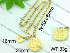 SS Gold-Plating Necklace  - KN13982-Z