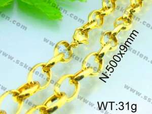 SS Gold-Plating Necklace  - KN15513-Z