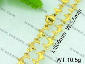 SS Gold-Plating Necklace  - KN16285-Z