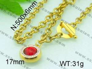 SS Gold-Plating Necklace  - KN16297-Z