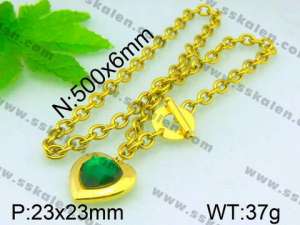 SS Gold-Plating Necklace  - KN16497-Z
