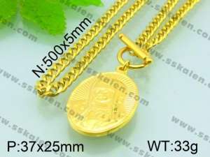 SS Gold-Plating Necklace  - KN16579-Z