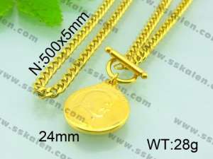 SS Gold-Plating Necklace  - KN16580-Z