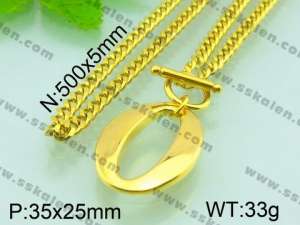 SS Gold-Plating Necklace  - KN16581-Z