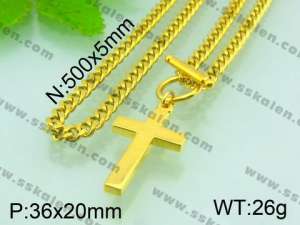 SS Gold-Plating Necklace  - KN16582-Z