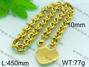 SS Gold-Plating Necklace  - KN16720-Z