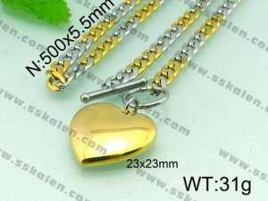 SS Gold-Plating Necklace  - KN16722-Z