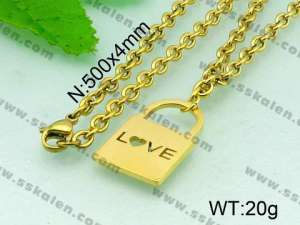 SS Gold-Plating Necklace  - KN16725-Z