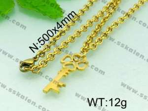 SS Gold-Plating Necklace  - KN16728-Z