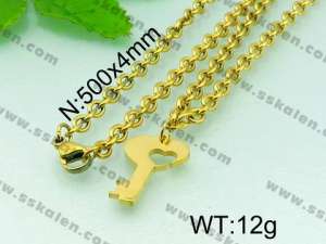 SS Gold-Plating Necklace  - KN16731-Z