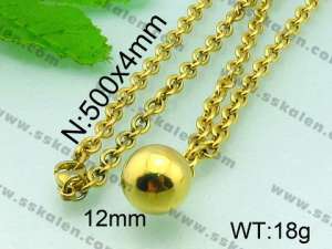 SS Gold-Plating Necklace  - KN16732-Z